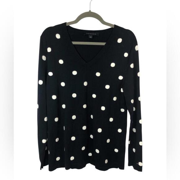 Tommy Hilfiger Sweaters - Tommy Hilfiger Polka Dot SweaterV Neck All Cotton Pullover [COPY]